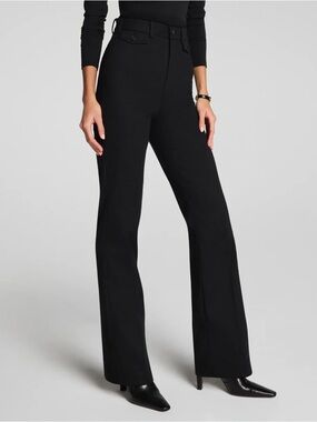 Spanx Supersmooth Stretch Twill Easy Flare Pant Black XS NWT High Rise